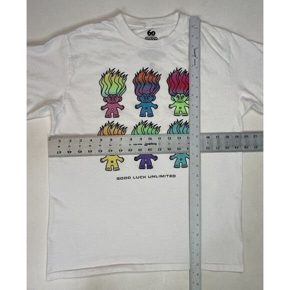Trolls Good Luck 60 Anniversary Dreamworks Movie T-shirt Women Medium White - Picture 5 of 5